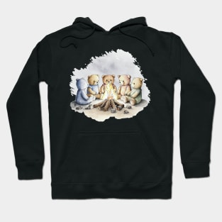 Teddy Bears Camping Watercolor Hoodie